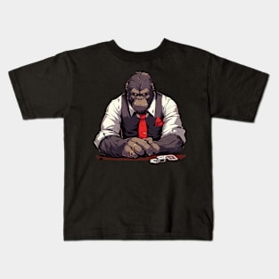 gorilla play poker Kids T-Shirt